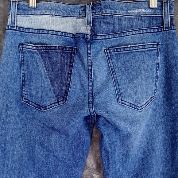 Current/Elliott Jeans Womens 26 Blue Patchwork Skinny Ankle Mid Rise Distressed - Picture 7 of 10